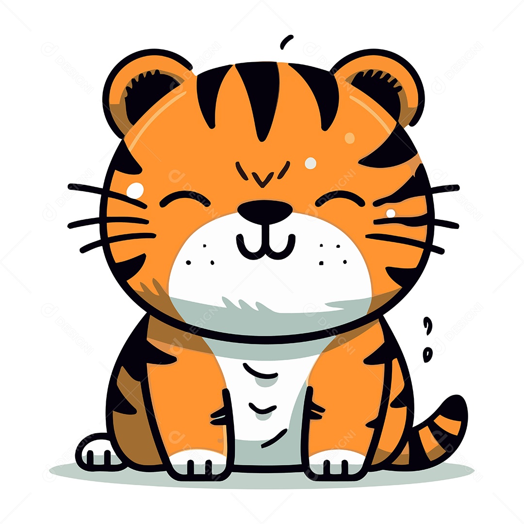 Tigre Desenho Animado Ilustração Vetor EPS