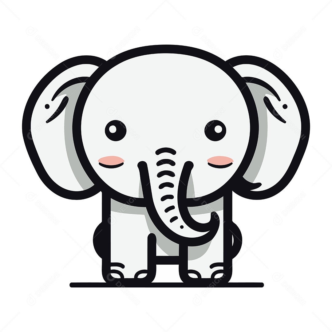 Elefante Desenho Animado Ilustração Vetor EPS