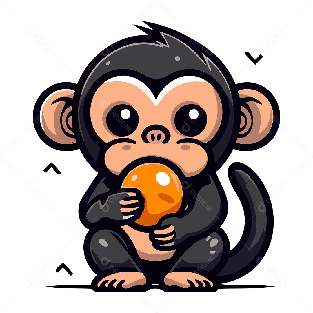 Macaco Desenho Animado Ilustração Vetor EPS