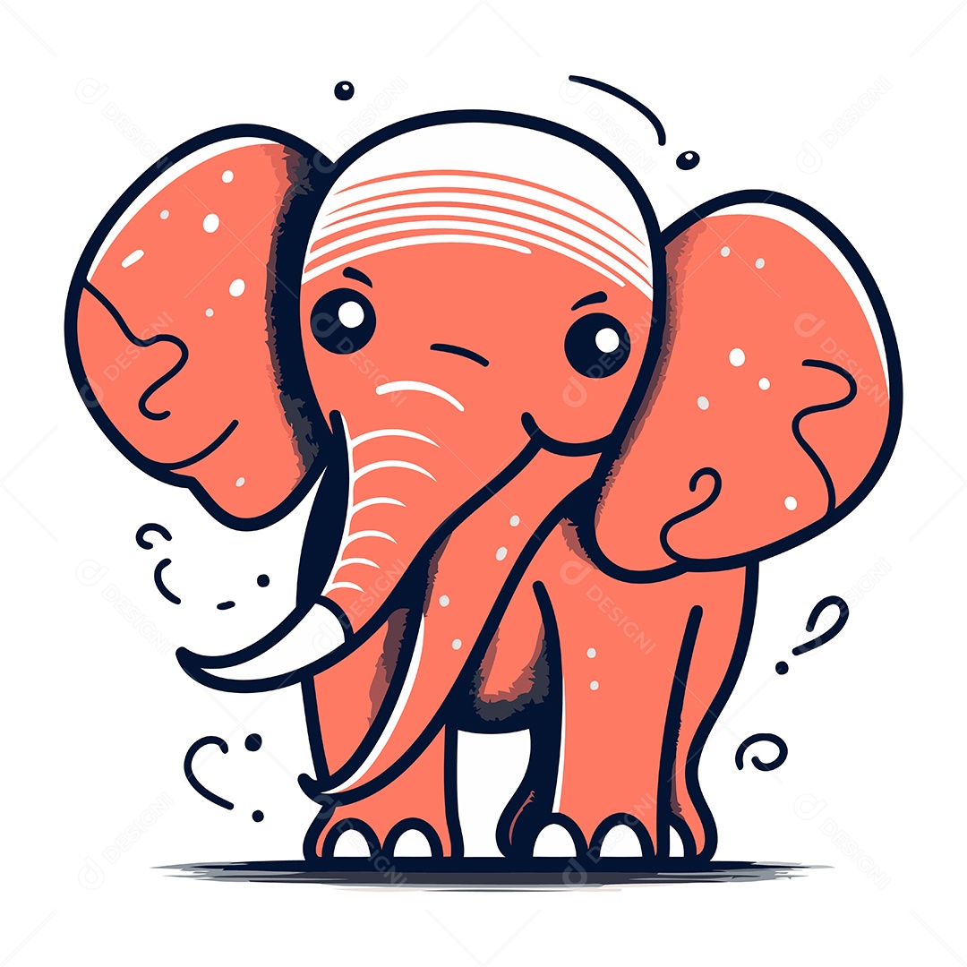 Elefante Desenho Animado Ilustração Vetor EPS