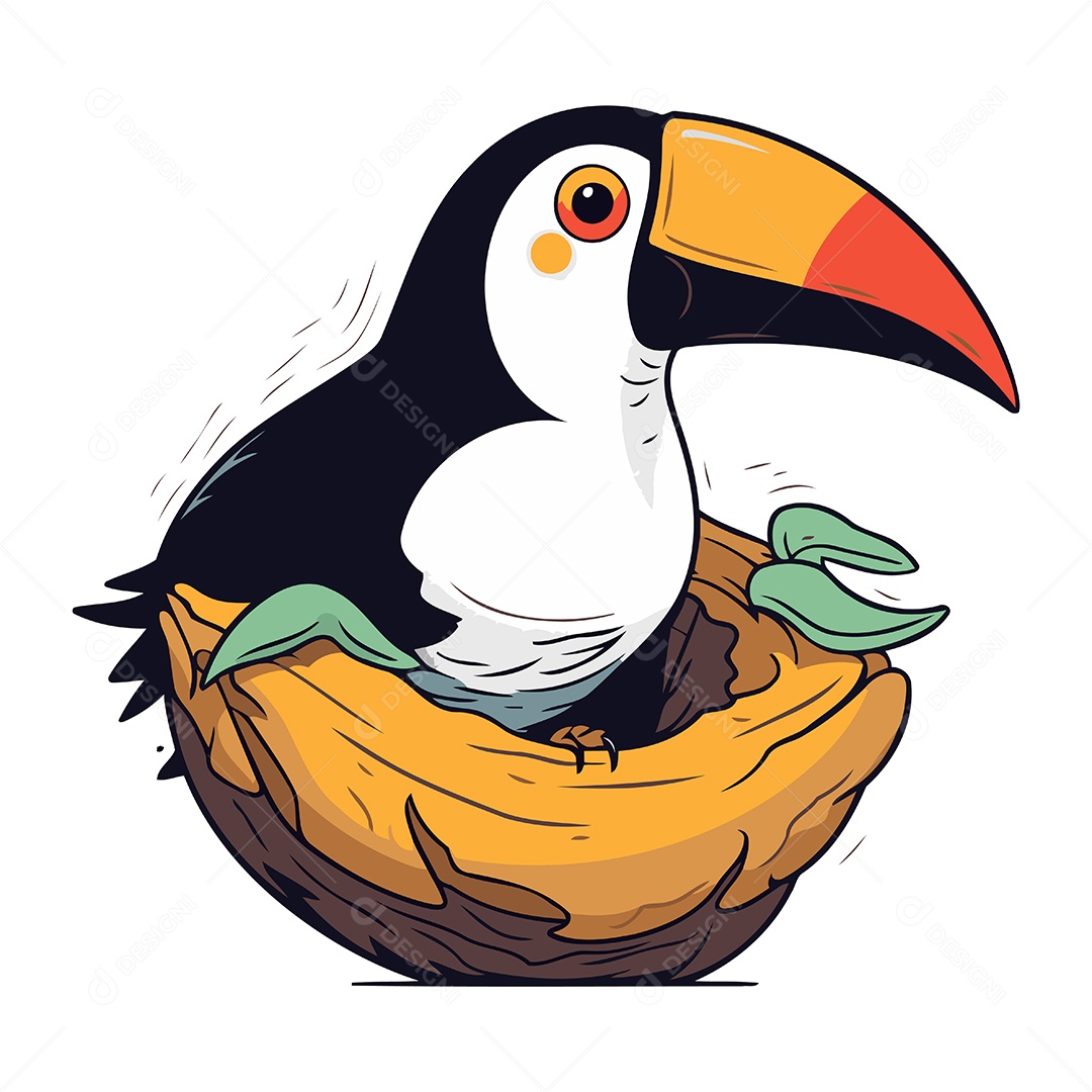 Tucano Desenho Animado Ilustração Vetor EPS