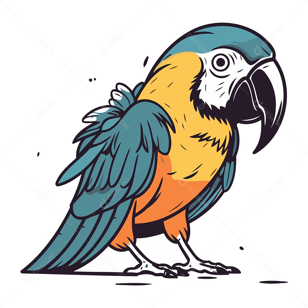 Arara Desenho Animado Ilustração Vetor EPS