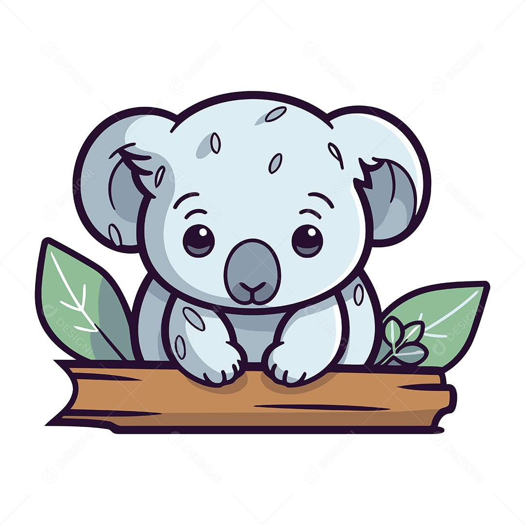 Coala Desenho Animado Ilustração Vetor EPS