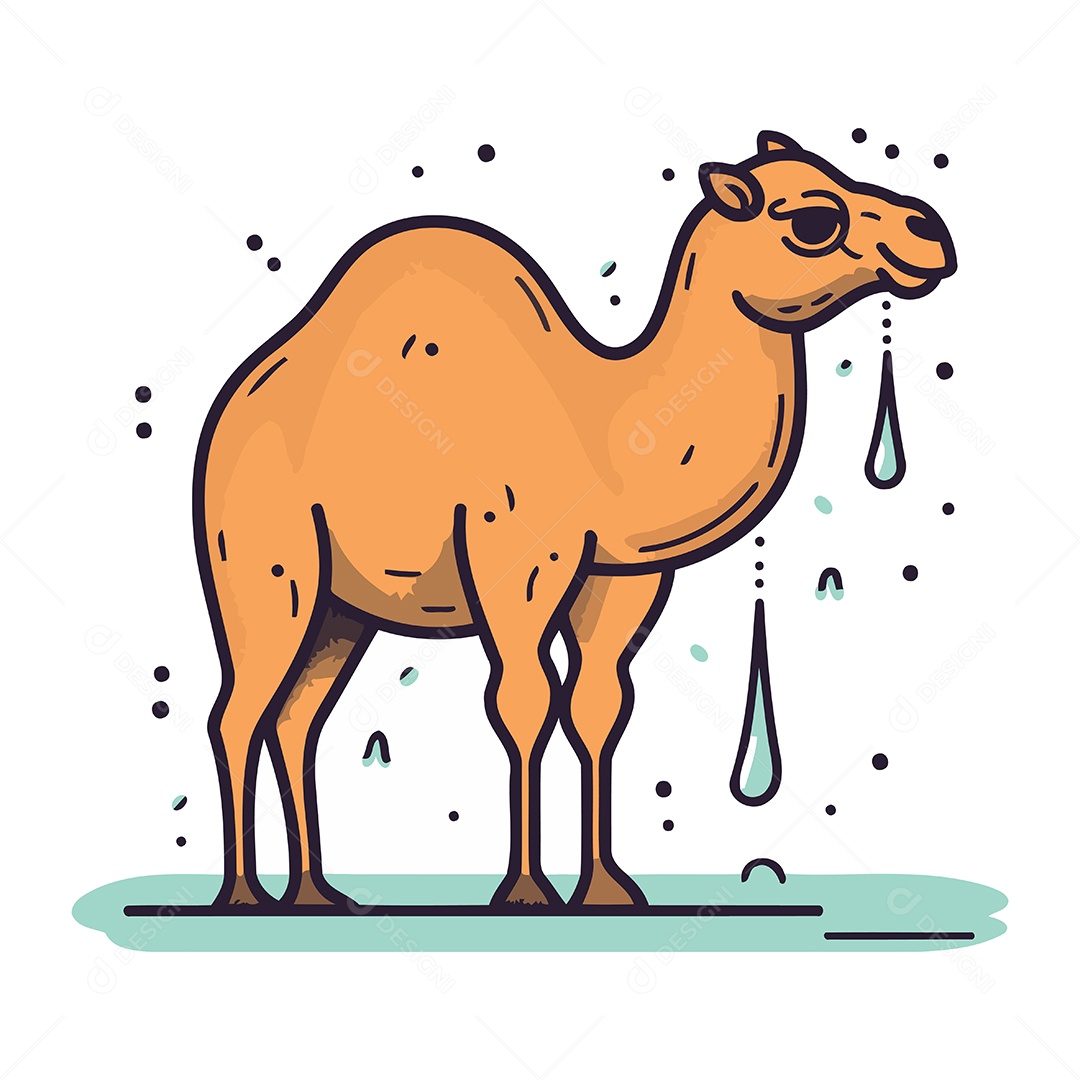 Camelo Desenho Animado Ilustração Vetor EPS