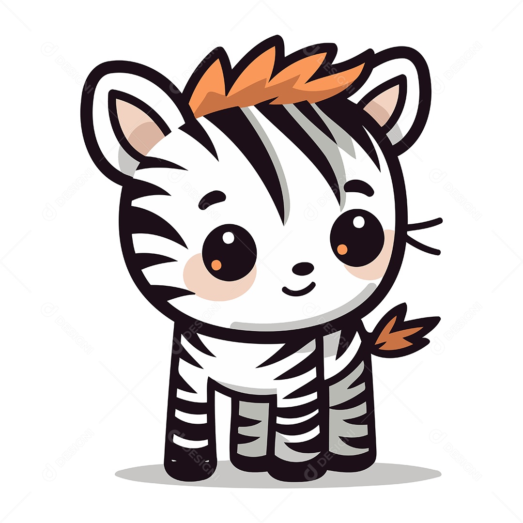 Zebra Desenho Animado Ilustração Vetor EPS