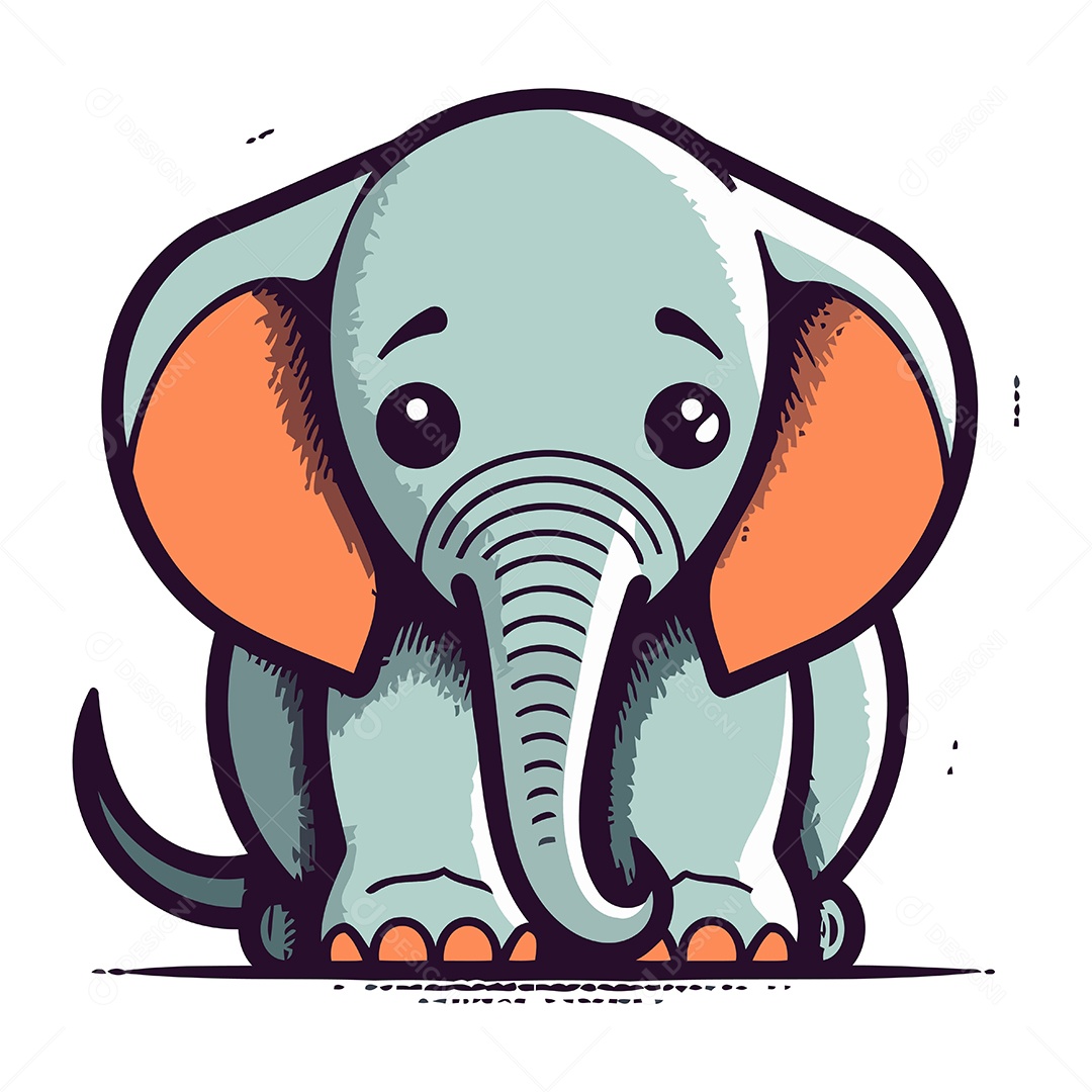 Elefante Desenho Animado Ilustração Vetor EPS