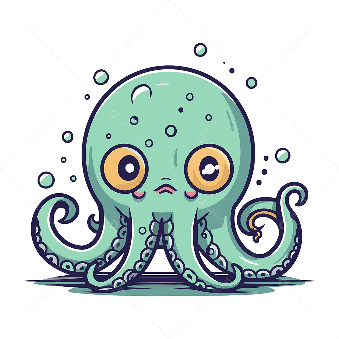 Polvo Desenho Animado Ilustração Vetor EPS