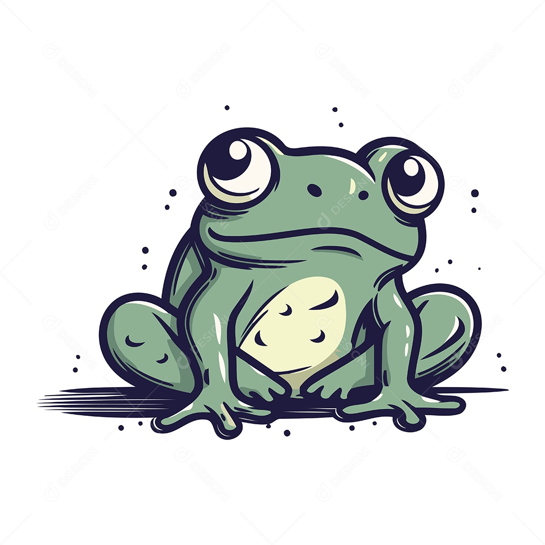 Sapo Desenho Animado Ilustração Vetor EPS