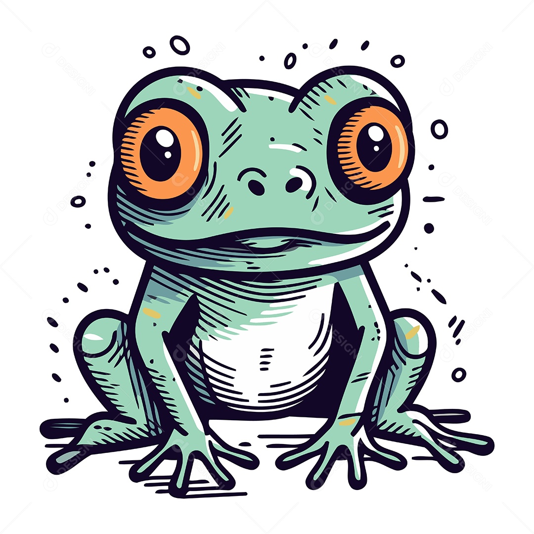 Sapo Desenho Animado Ilustração Vetor EPS