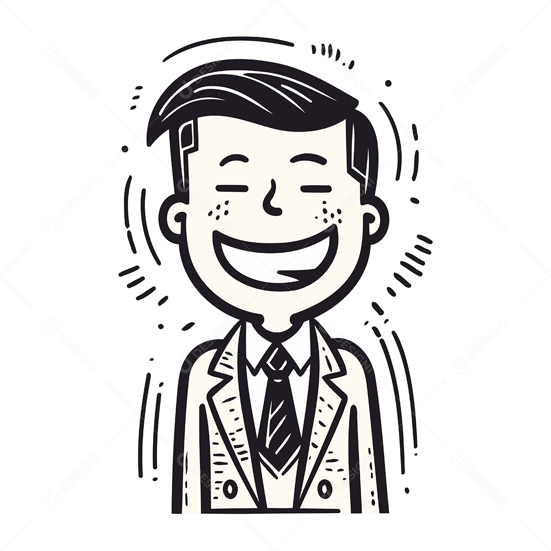 Empresário Desenho Animado Ilustração Vetor EPS