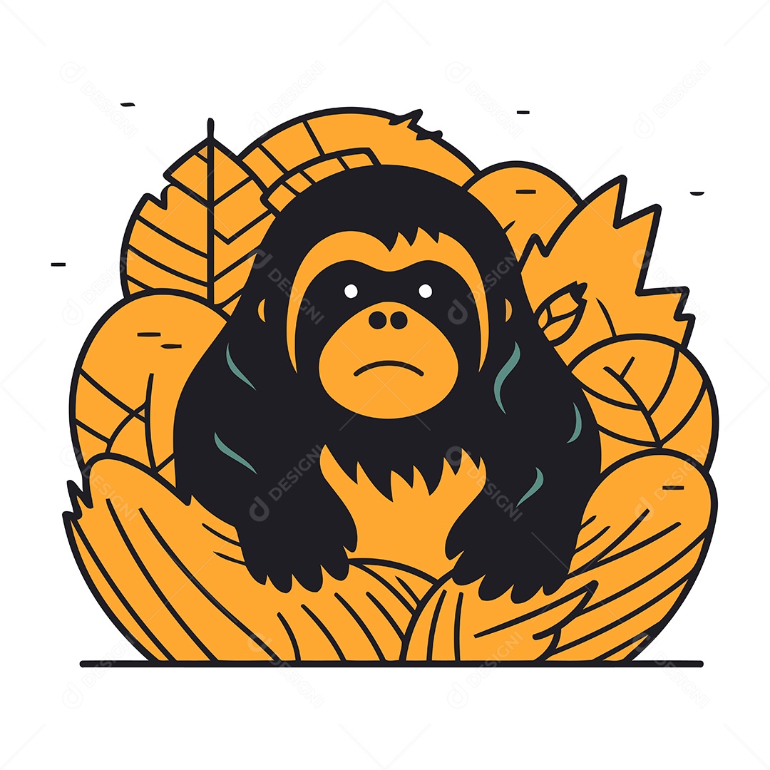 Macaco Desenho Animado Ilustração Vetor EPS