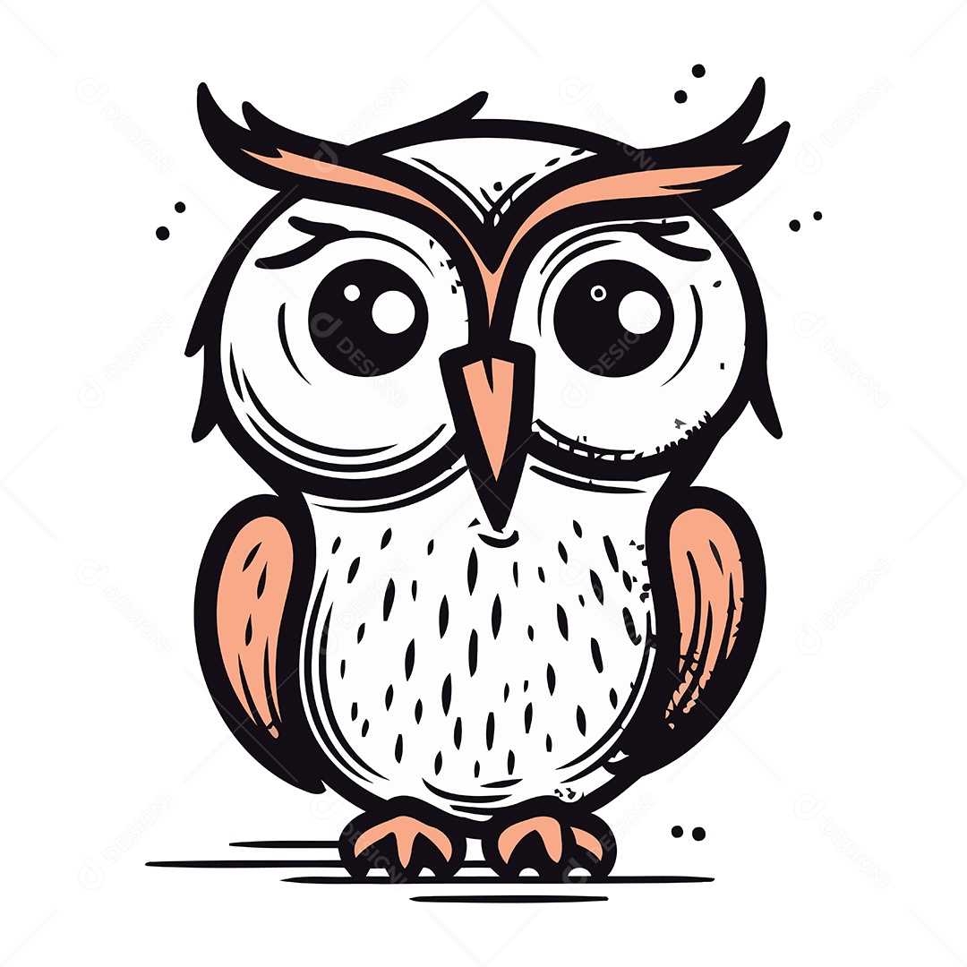 Coruja Desenho Animado Ilustração Vetor EPS
