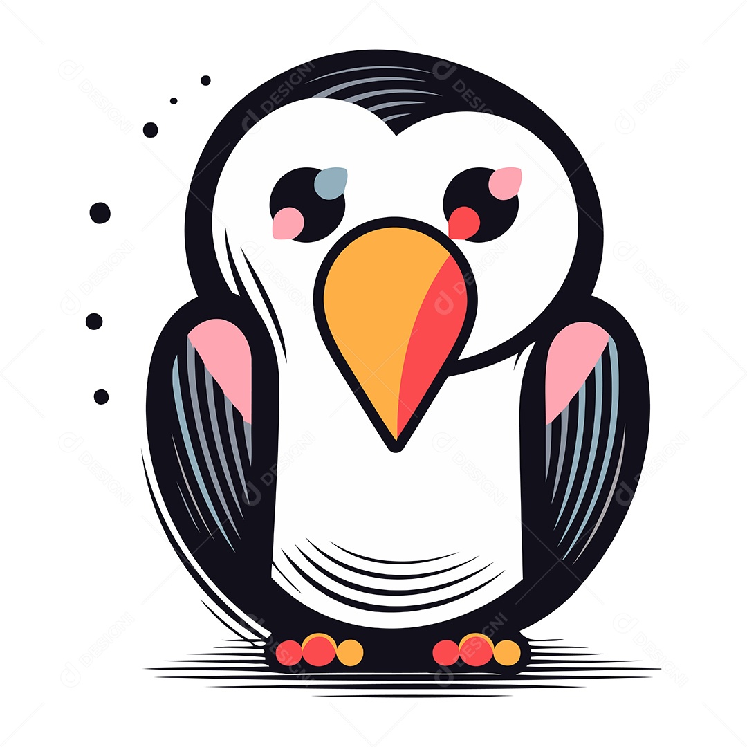 Pinguim Desenho Animado Ilustração Vetor EPS