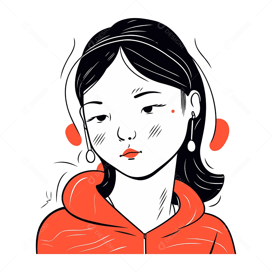 Mulher Desenho Animado Ilustração Vetor EPS