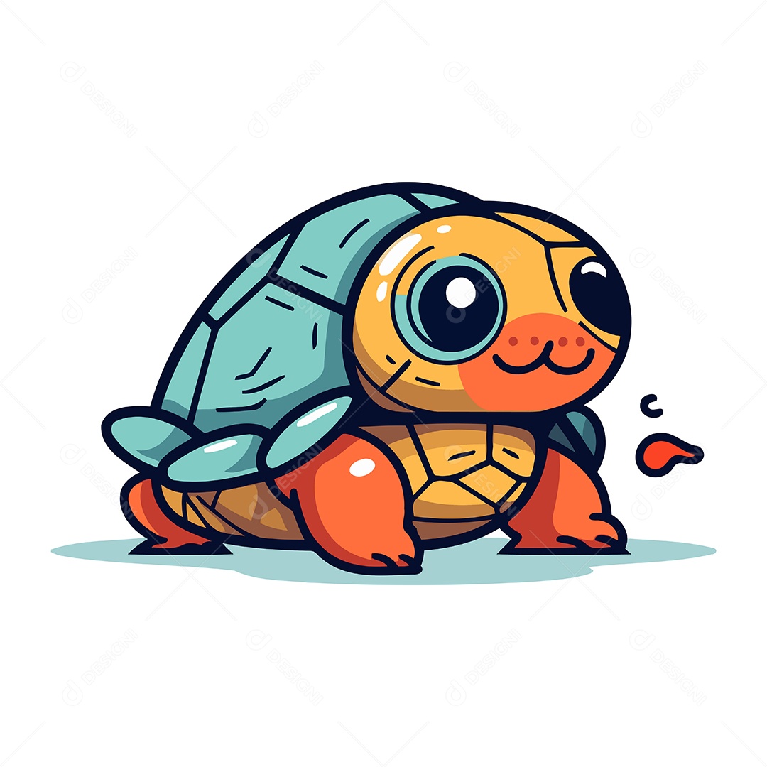 Tartaruga Desenho Animado Ilustração Vetor EPS