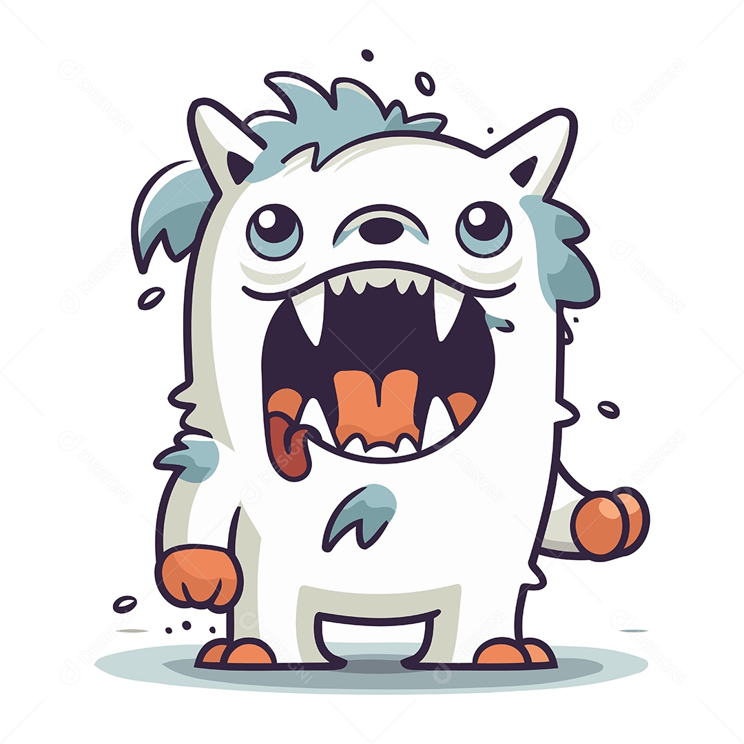 Monstro Desenho Animado Ilustração Vetor EPS