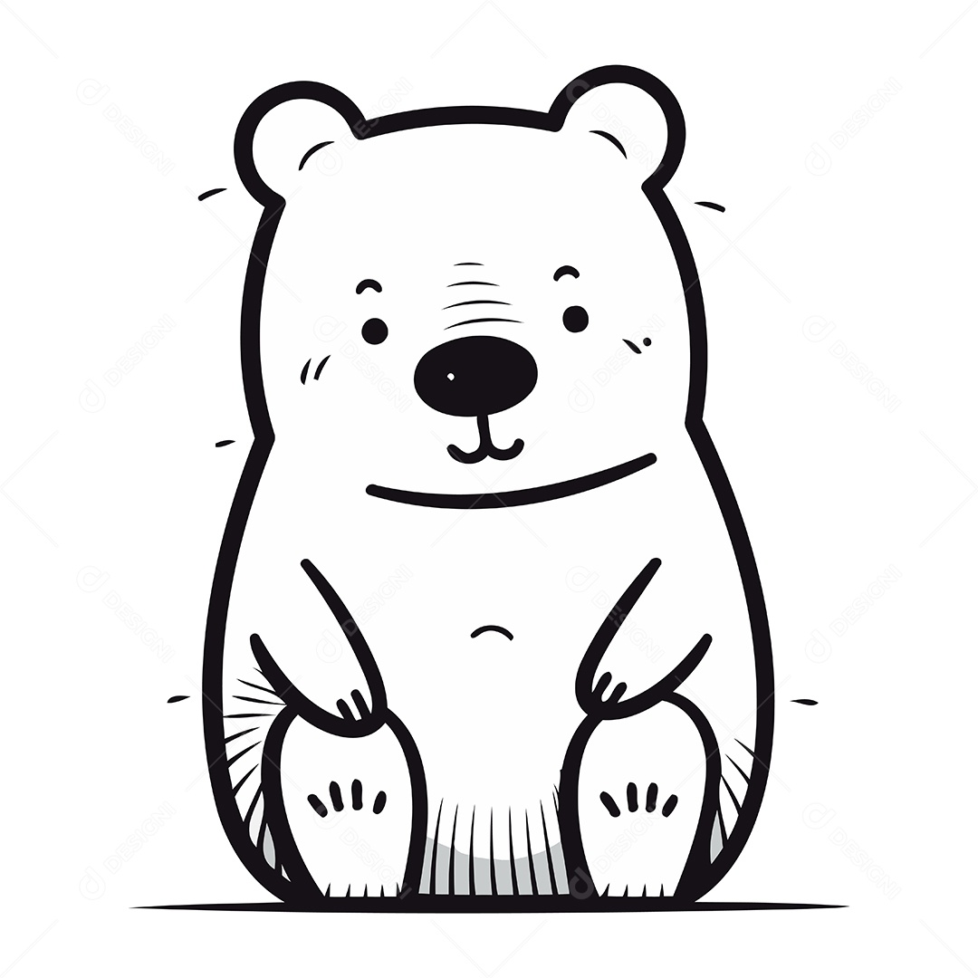 Urso Polar Desenho Animado Ilustração Vetor EPS