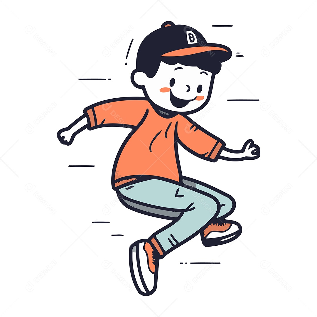 Garoto Desenho Animado Ilustração Vetor EPS