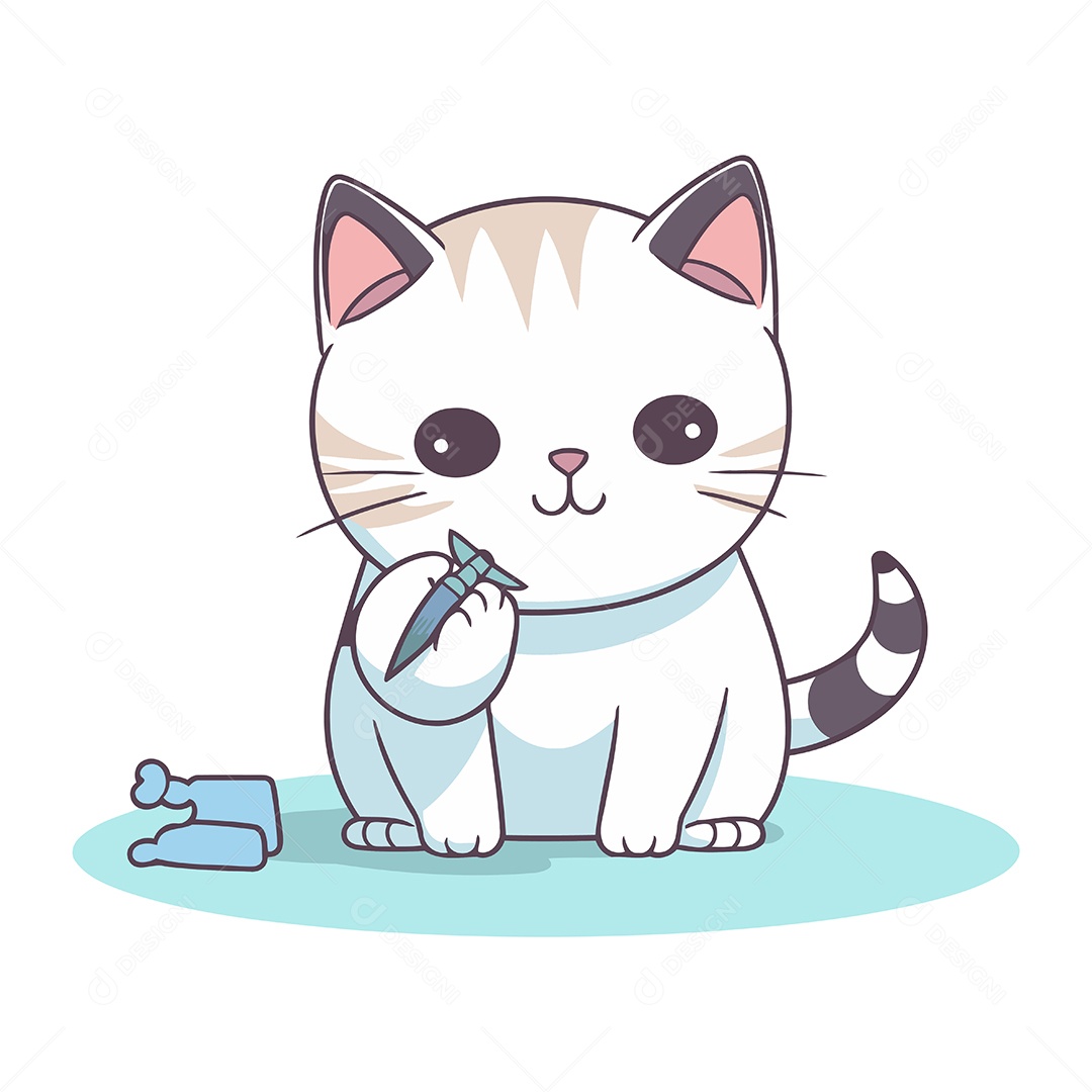 Gato Desenho Animado Ilustração Vetor EPS