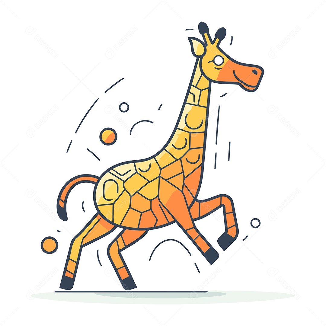 Girafa Desenho Animado Ilustração Vetor EPS