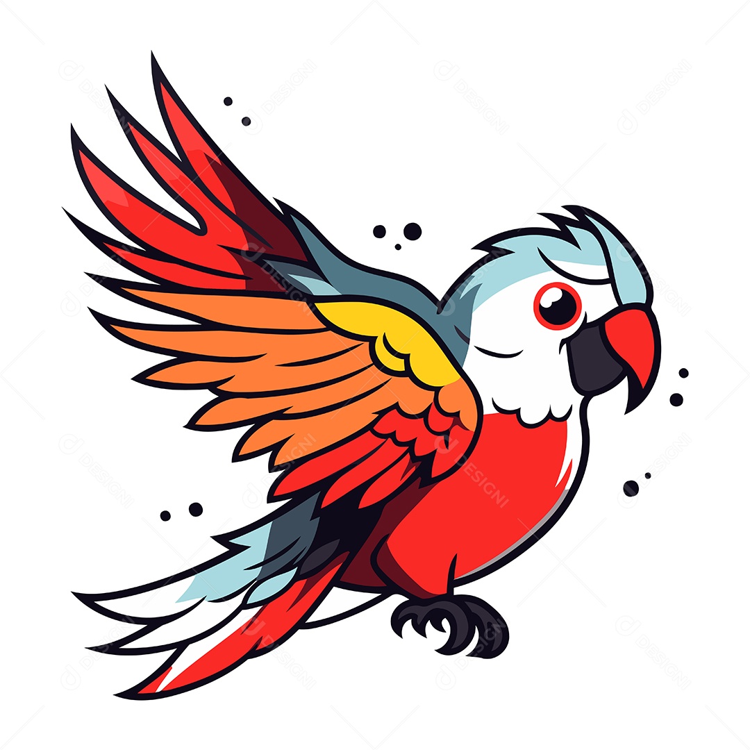 Arara Desenho Animado Ilustração Vetor EPS