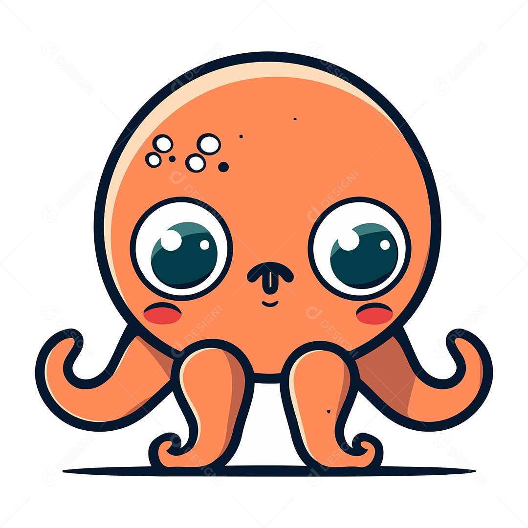 Polvo Desenho Animado Ilustração Vetor EPS