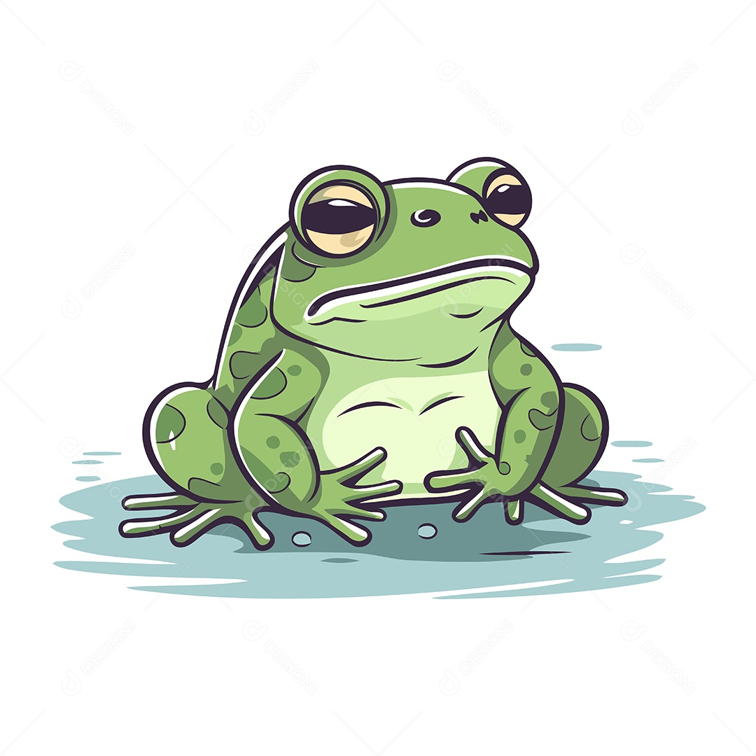 Sapo Desenho Animado Ilustração Vetor EPS