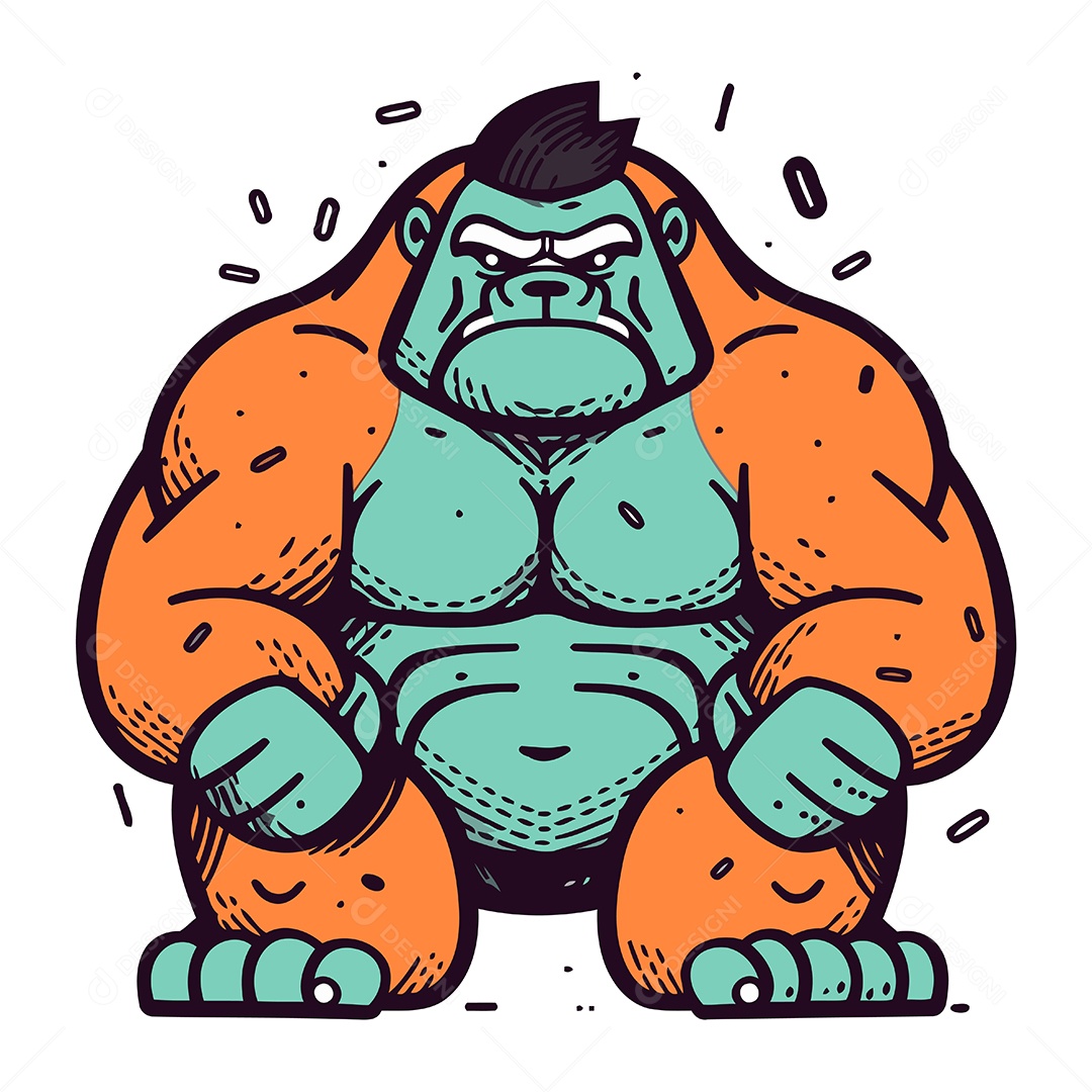 Macaco Desenho Animado Ilustração Vetor EPS