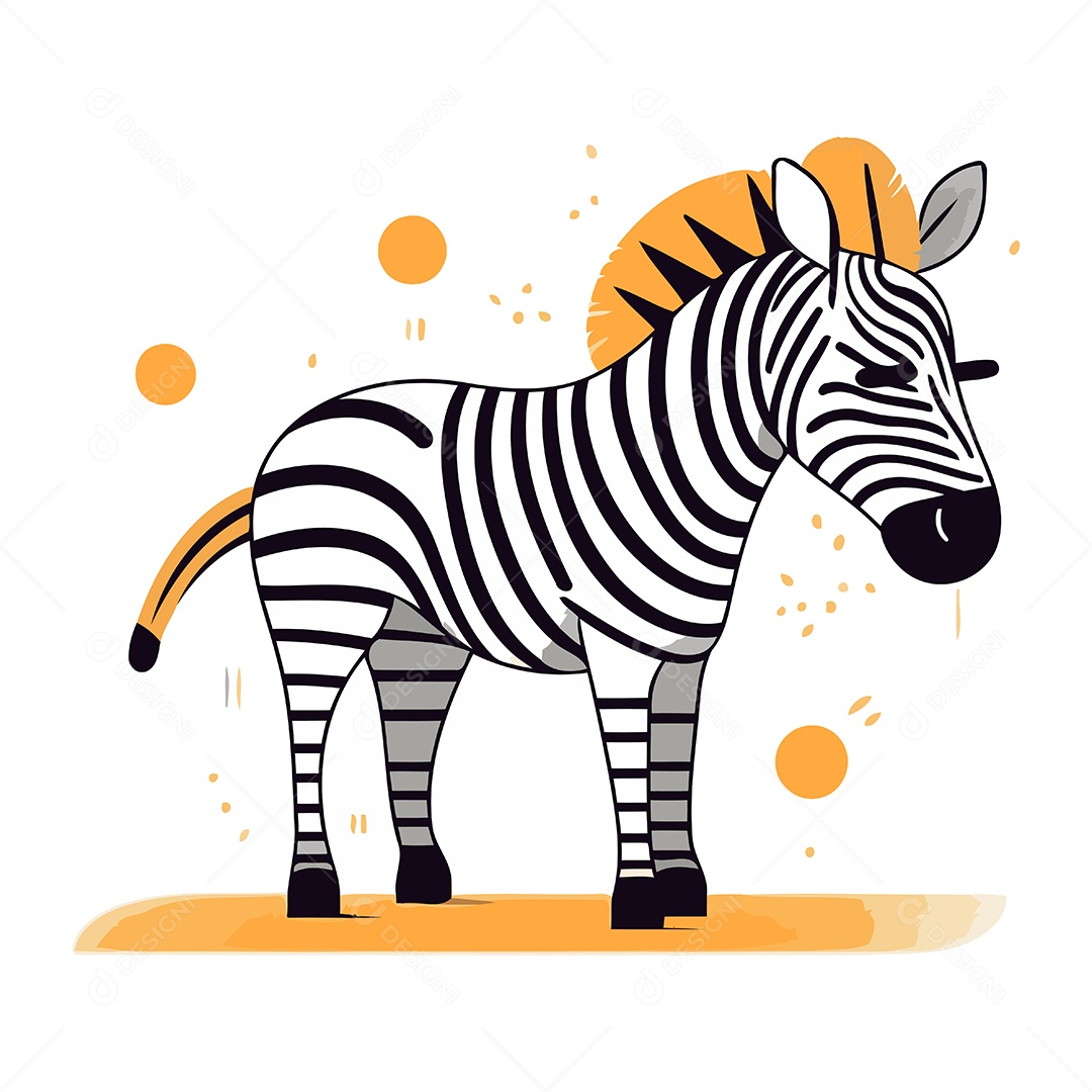 Zebra Desenho Animado Ilustração Vetor EPS