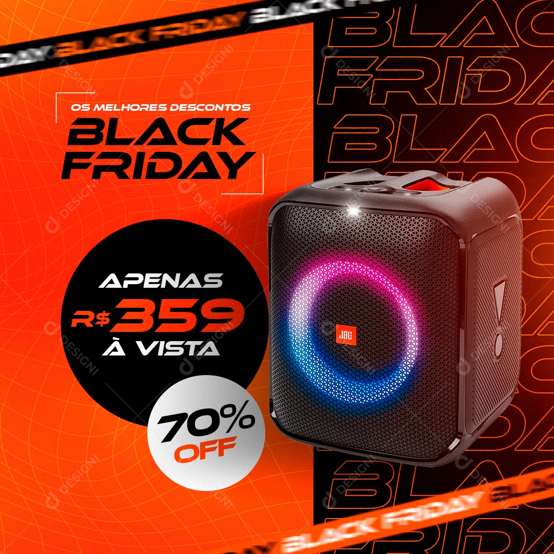 Social Media Os Melhores Descontos Black Friday PSD Editável