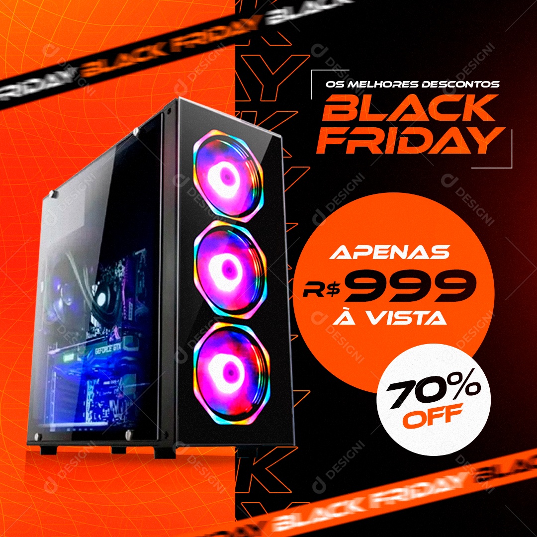 Social Media Os Melhores Descontos Black Friday PSD Editável