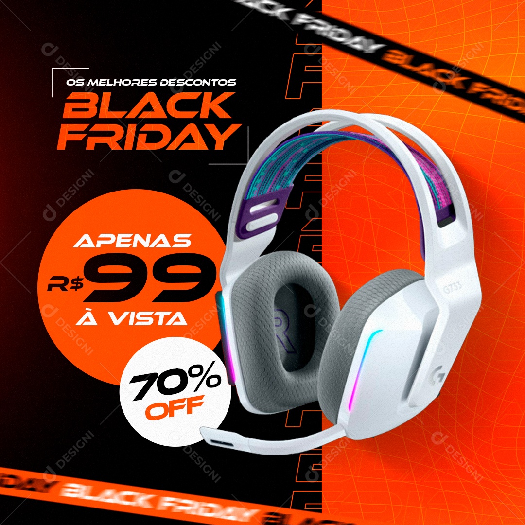 Social Media Os Melhores Descontos Black Friday PSD Editável