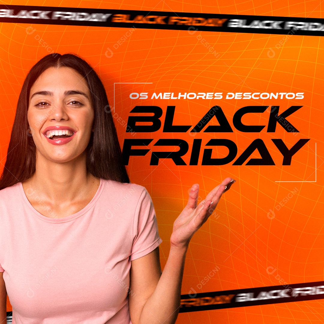 Social Media Os Melhores Descontos Black Friday PSD Editável