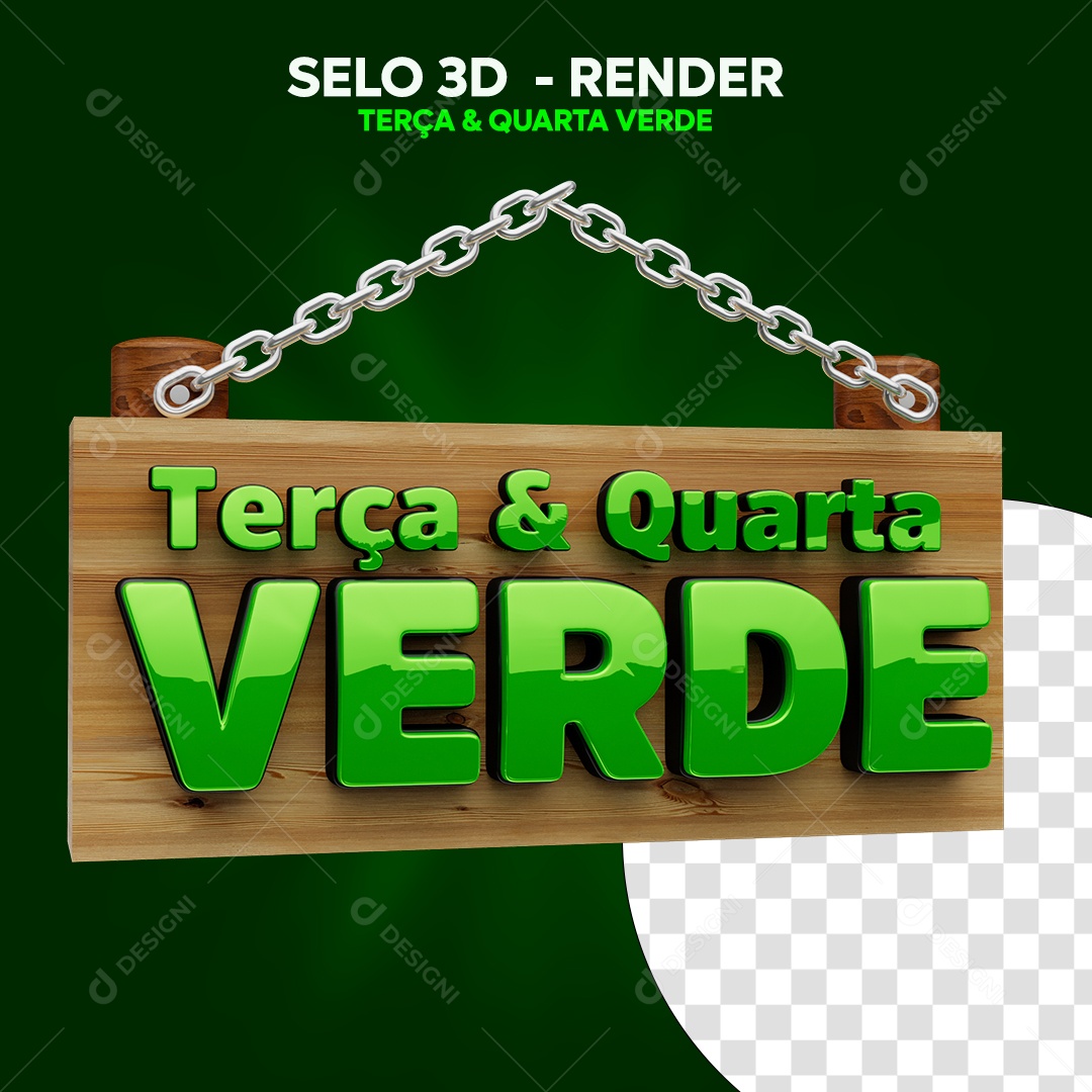 Green Tuesday and Wednesday 3D Seal Plate for PSD Composition