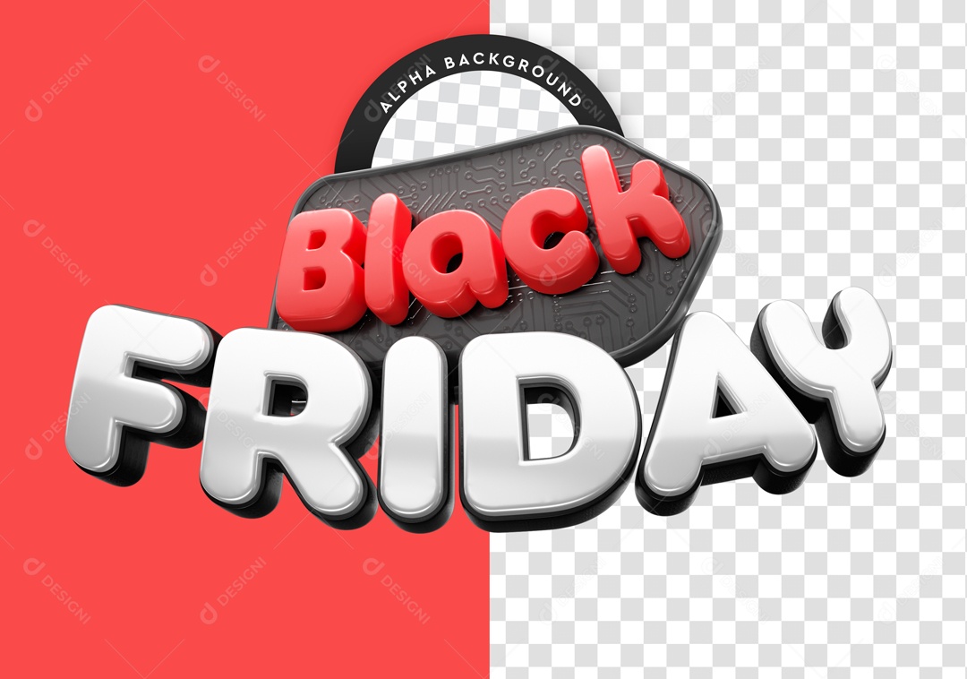 Black Friday Vermelho Selo 3D Para Composição PSD