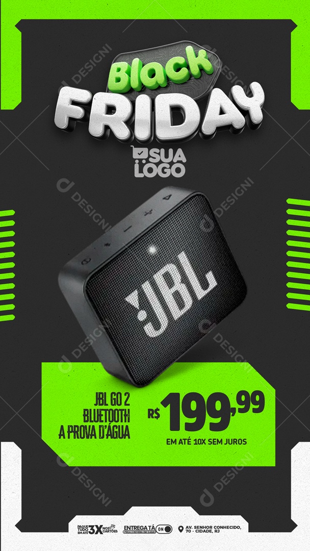 Story Black Friday JBL Go Eletrônicos Social Media PSD Editável