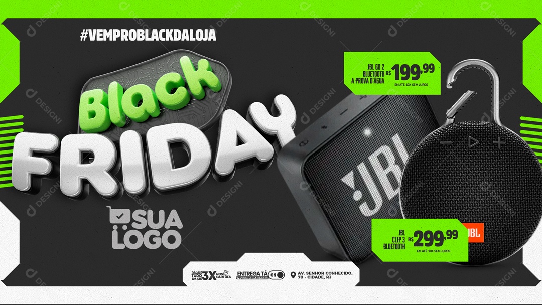 Social Media Banner Black Friday JBL Go PSD Editável