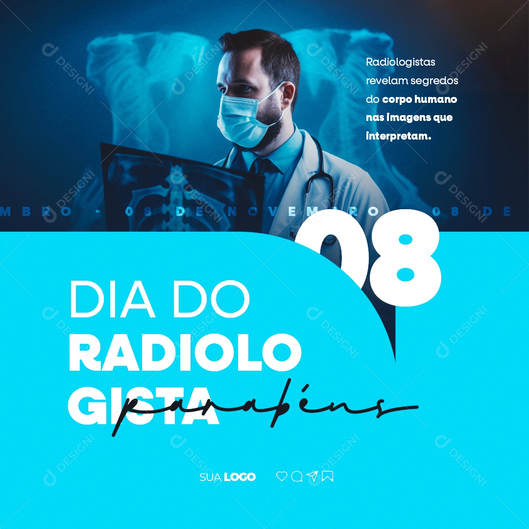 Dia do Radiologista 08 de Novembro Social Media PSD Editável