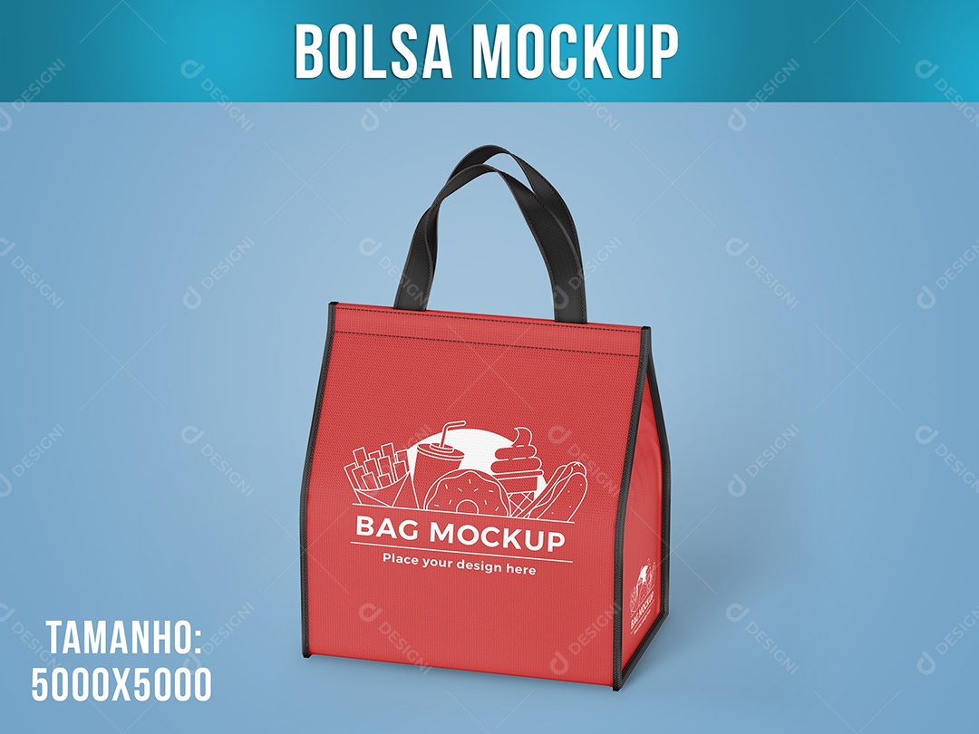 Bolsa De Lanche Mockup PSD Editável