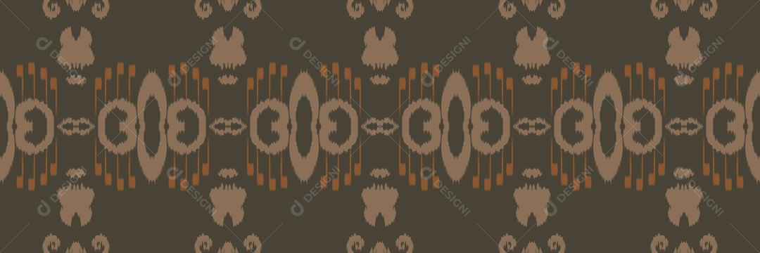 Ilustração Padrão Tribal Tradicional Colorida Vetor EPS