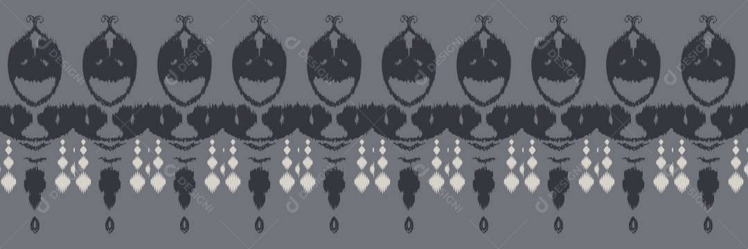 Ilustração Padrão Tribal Tradicional Colorida Vetor EPS