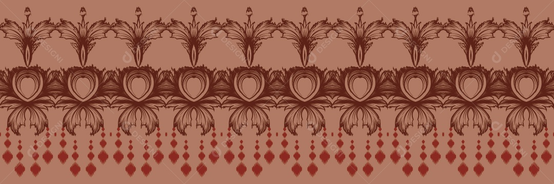 Ilustração Padrão Tribal Tradicional Colorida Vetor EPS