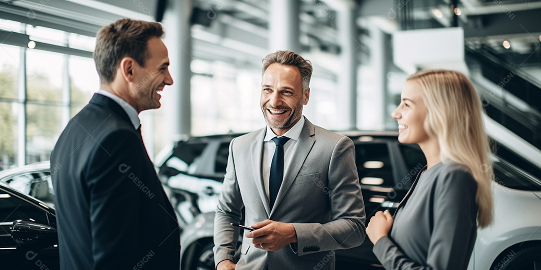 Pessoas de vendedor de carros em concessionária de automóveis