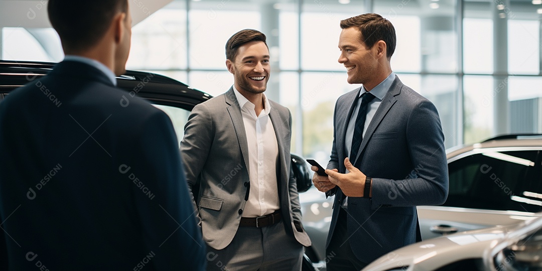 Pessoas de vendedor de carros em concessionária de automóveis