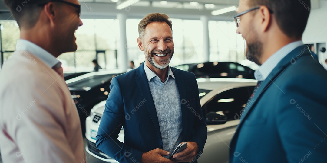 Pessoas de vendedor de carros em concessionária de automóveis