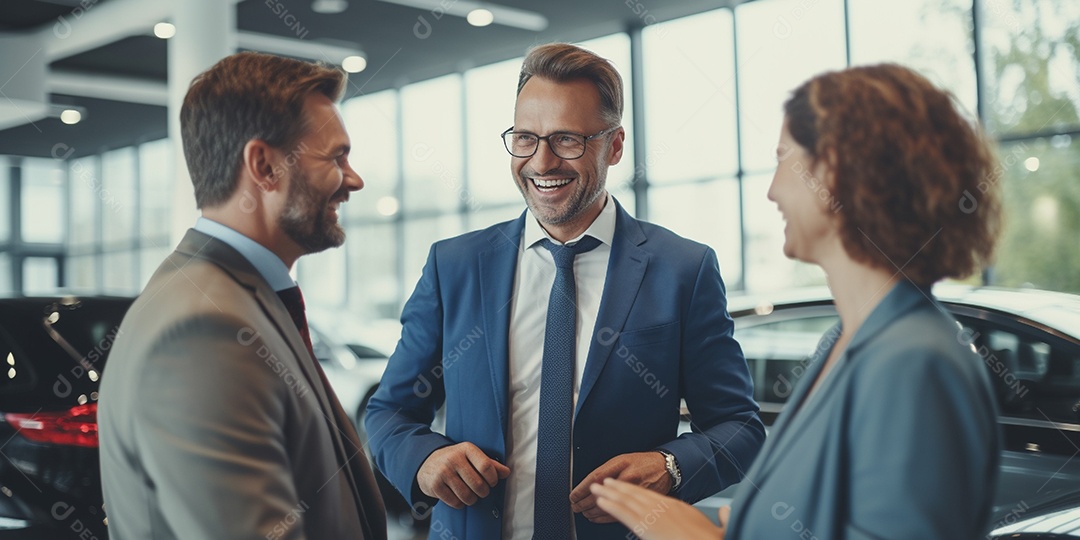 Pessoas de vendedor de carros em concessionária de automóveis