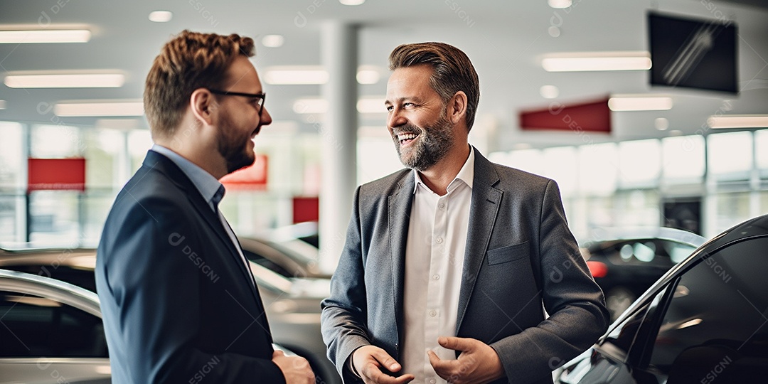 Pessoas de vendedor de carros em concessionária de automóveis