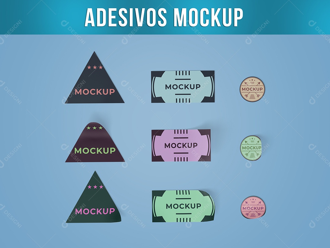 Adesivos Mockup PSD Editável