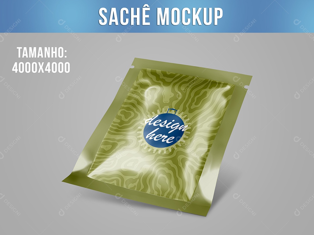 Sachê Mockup PSD Editável