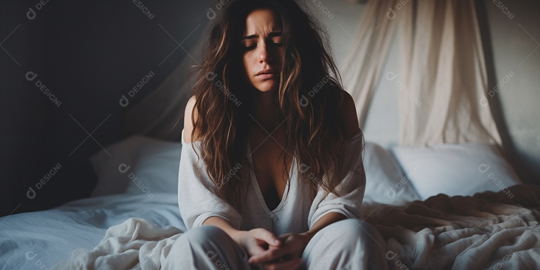 Uma mulher que sofre de depressão